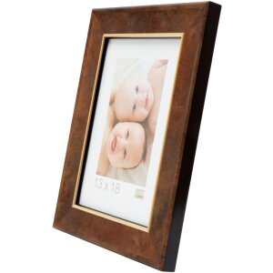 Cornice in legno S46EA3 Bordo oro 18x24 cm Vetro antiriflesso