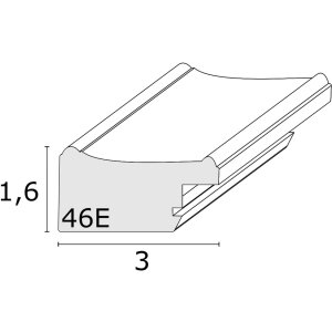 Cornice in legno S46EA3 Bordo oro 18x24 cm Vetro antiriflesso
