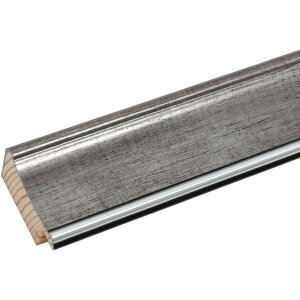 Cornice in legno S46E bordo argento 30x30 cm vetro grigio antiriflesso