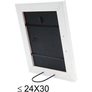 Cornice in legno S46E bordo argento 30x40 cm vetro bianco antiriflesso
