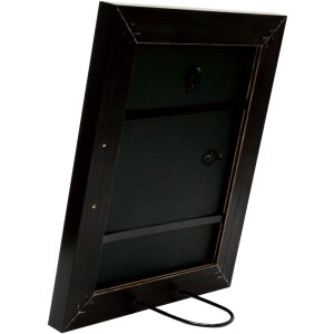Cornice in legno S46E bordo argento 15x15 cm vetro nero antiriflesso