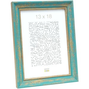 Cornice di legno S46TG turchese 10x15 cm