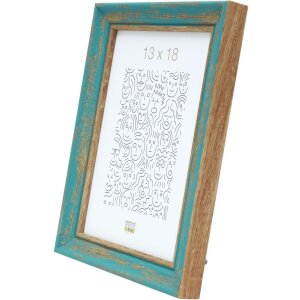 Cornice in legno Deknudt S46TG turchese 15x20 cm