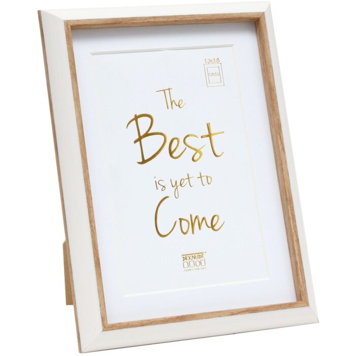 Cornice in plastica S46WG bordo bianco naturale 13x18 cm