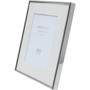 Cornice per foto S57MP1 argento lucido 13x18 cm con passe-partout