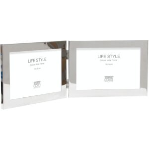 Cornice doppia S57MQ1 argento lucido 2 foto formato 10x15...