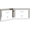 Cornice doppia S57MQ1 argento lucido 2 foto formato 10x15 cm orizzontale