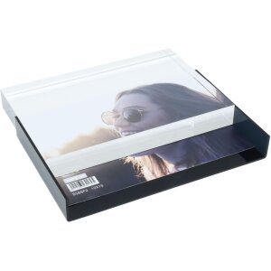 Portafoto in acrilico S58SF2 nero 5x15 cm
