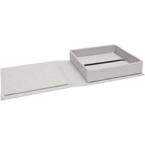 Scatola USB in lino grigio 13x13 cm
