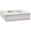 Scatola USB in lino grigio 13x13 cm