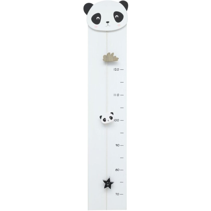 Misuratore di crescita in bianco con panda 17x81 cm