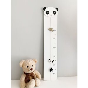 Misuratore di crescita in bianco con panda 17x81 cm