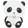 Parete in legno a forma di panda con staffe 38x48 cm