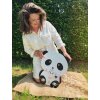 Parete in legno a forma di panda con staffe 38x48 cm
