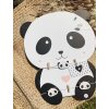 Parete in legno a forma di panda con staffe 38x48 cm
