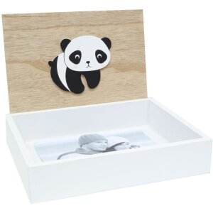 Scatola portafoto in legno Deknudt Panda 16,2x21,2x5 cm