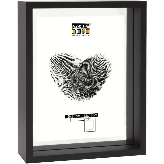 Cornice in legno S68SK2 Effetto foto galleggiante 25x25 cm Nero