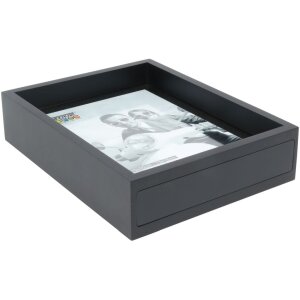 Cornice in legno S68SK2 Effetto foto galleggiante 25x25 cm Nero