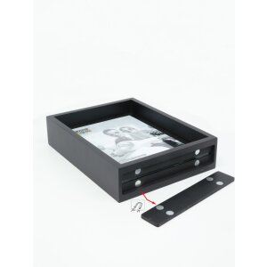 Cornice in legno S68SK2 Effetto foto galleggiante 25x25 cm Nero