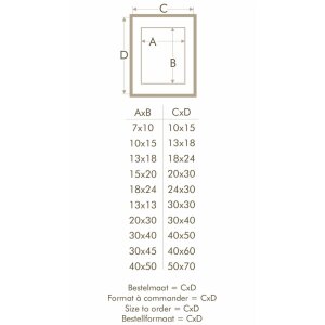 Cornice in legno Deknudt S223H1 naturale da 10x15 cm a 50x70 cm