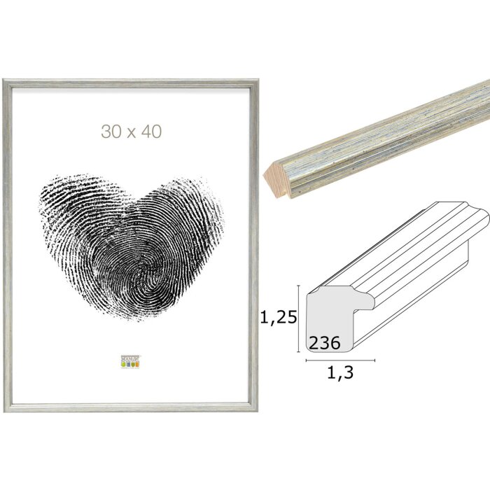 S236D1 Telaio in legno argento