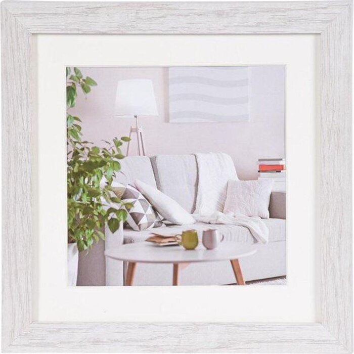 Henzo Cornice moderna 50x50 cm bianco con passepartout 30x30 cm