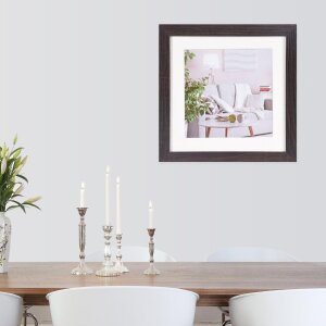 Henzo Cornice moderna 50x50 cm marrone scuro con passepartout 30x30 cm