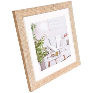 Cornice Henzo moderna 50x50 cm marrone medio con passe-partout 30x30 cm