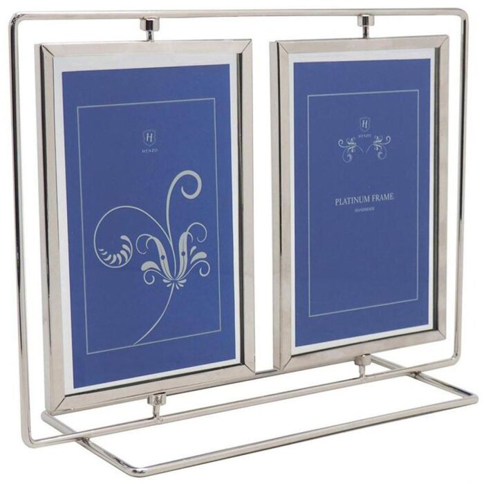 Doppia cornice Swing 2 foto 13x18 cm argento