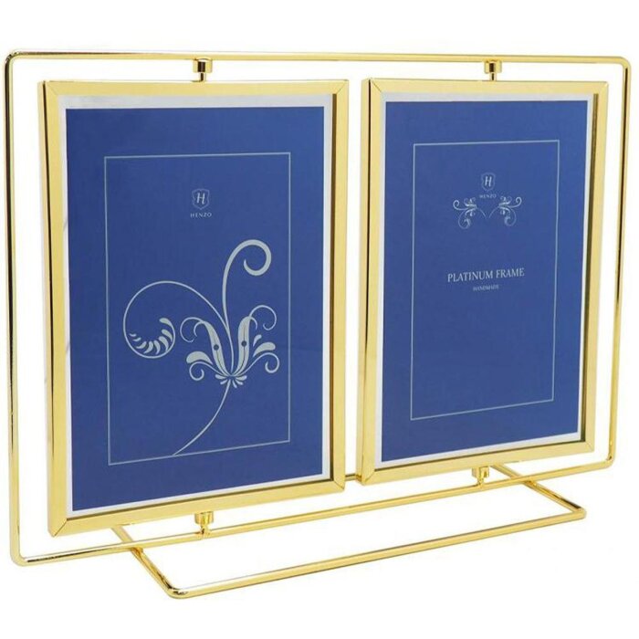 Doppia cornice Swing 2 foto 13x18 cm oro