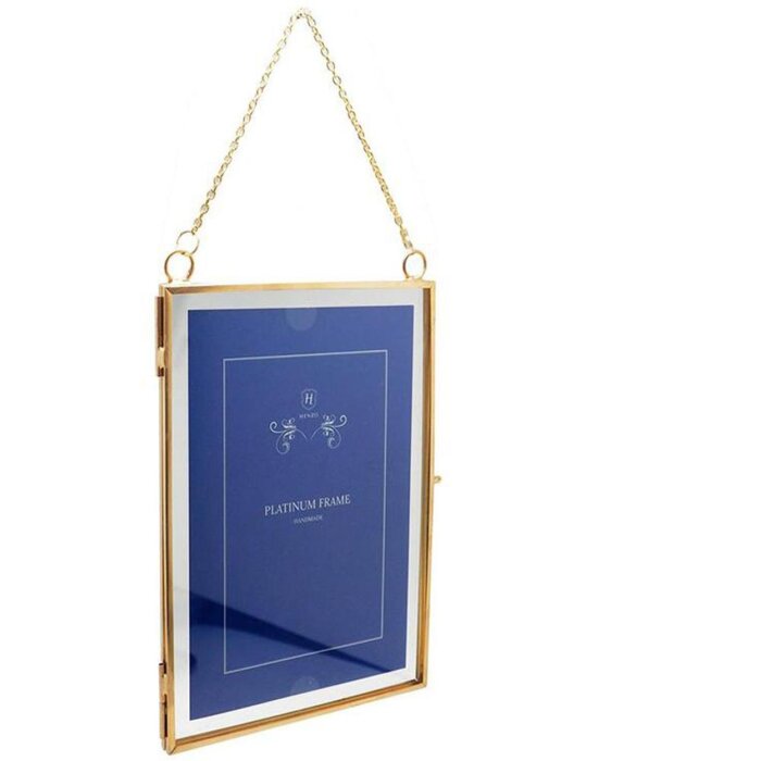 Cornice in metallo vintage 2 foto 10x15 cm oro