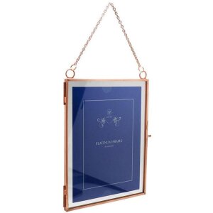 Cornice in metallo vintage 2 foto 13x18 cm oro rosa