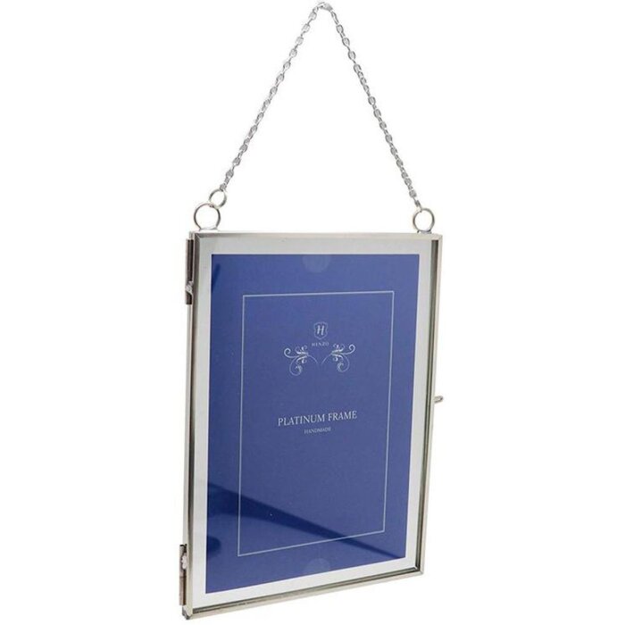 Cornice vintage in metallo 2 foto 13x18 cm argento