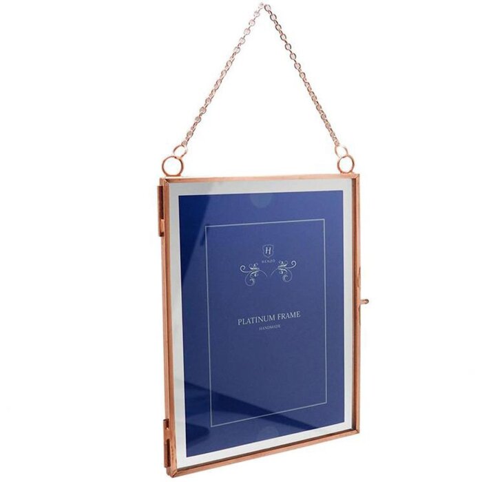 Cornice vintage in metallo 2 foto 15x20 cm oro rosa