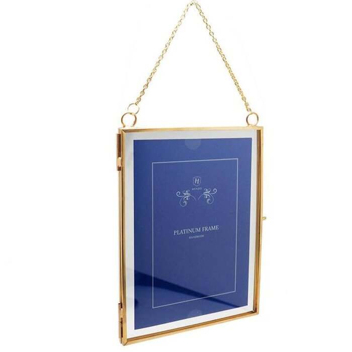 Cornice in metallo vintage 2 foto 15x20 cm oro