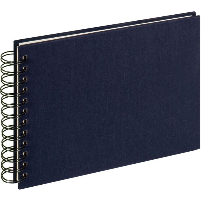 Walther Album a spirale in tela blu scuro 23x17 cm 40 pagine bianche
