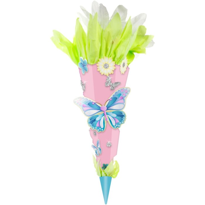 Scuola cono Craft Set cartone ondulato farfalle 68 cm