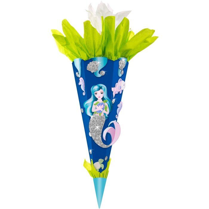 Scuola cono Craft Set cartone ondulato sirena 68 cm