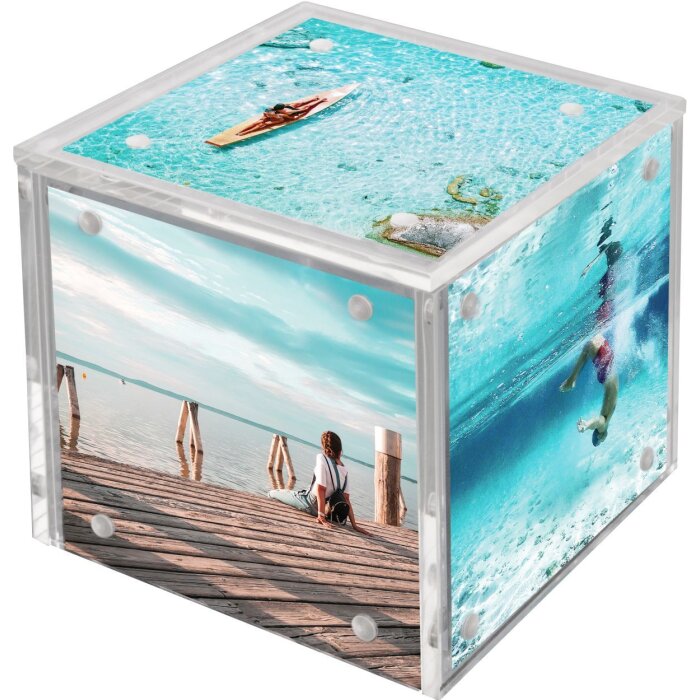 Cubo fotografico in acrilico 5 foto 8x8 cm