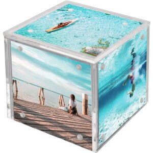 Cubo fotografico in acrilico 5 foto 8x8 cm