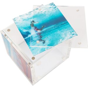 Cubo fotografico in acrilico 5 foto 8x8 cm