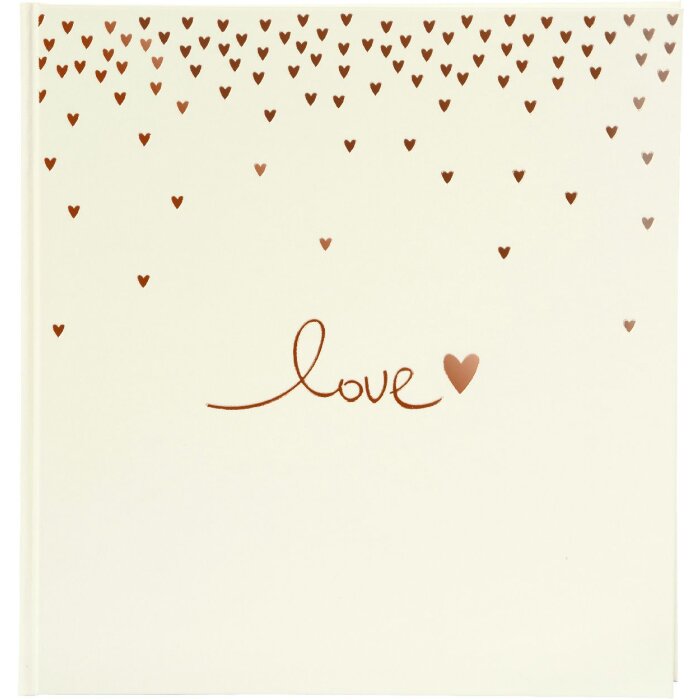 Album di nozze Goldbuch Raining Hearts peach 30x31 cm 60 pagine bianche