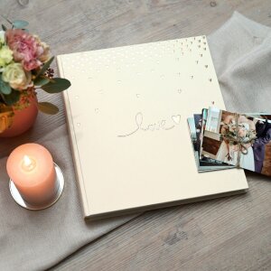 Album di nozze Goldbuch Raining Hearts peach 30x31 cm 60 pagine bianche