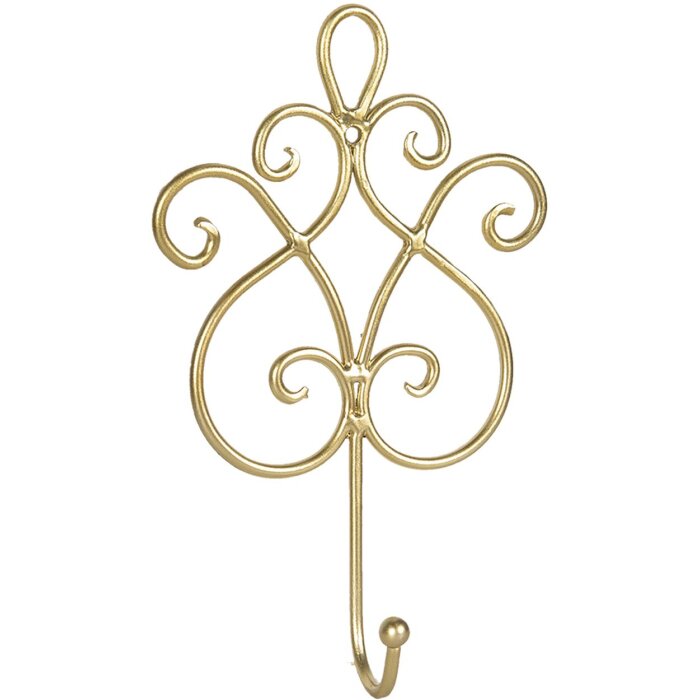 Gancio a muro 15x5x22 cm oro W40352GO