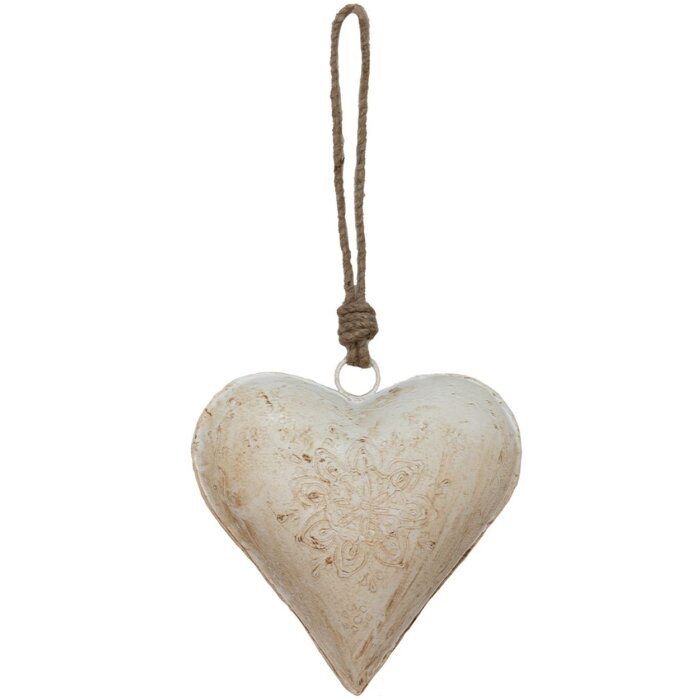 Decorazione Hanger Heart 16x4x16 cm crema 6y3719