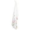 Clayre & Eef SFL42 Asciugamano da tè 50x70 cm Bianco Verde Cotone Fiori Rettangolare