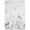 Clayre & Eef SFL42 Asciugamano da tè 50x70 cm Bianco Verde Cotone Fiori Rettangolare