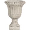 Clayre & Eef 6TE0304 Vaso da fiori Ø 15x20 cm Pietra grigia marrone Vaso da fiori rotondo per interni