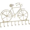Clayre & Eef 6Y1385GO Portachiavi 32x23 cm Bicicletta in metallo color oro