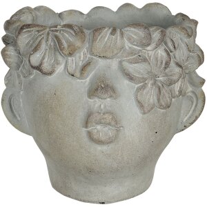 Vaso da fiori 16x15x13 cm grigio 6TE0314